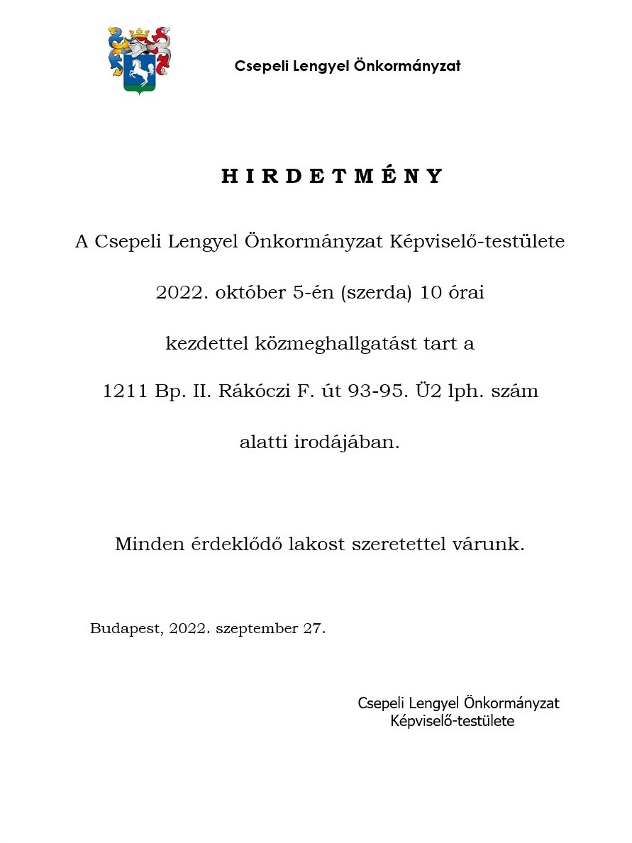 Lengyel kozmeghallgatas 2022