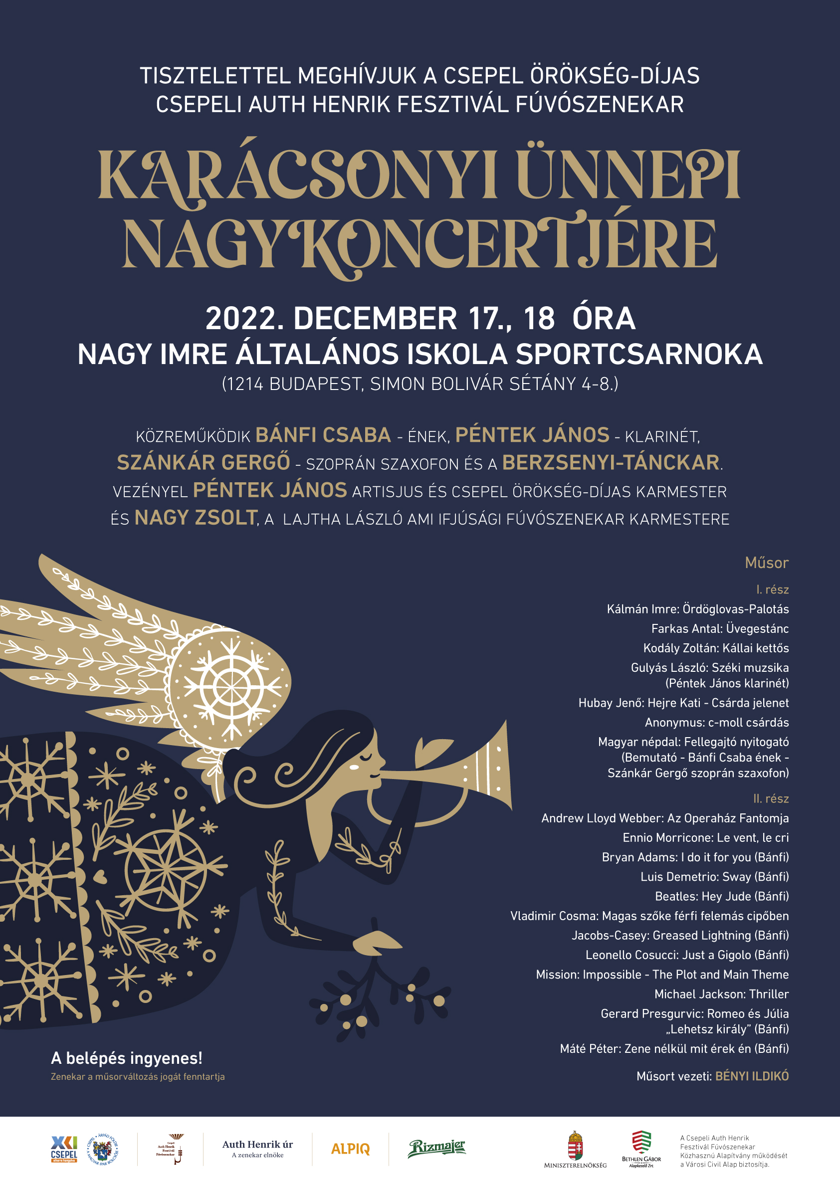 Meghivo Csepeli Auth Henrik Fesztival Fuvoszenekar Karacsonyi Nagykoncert 1