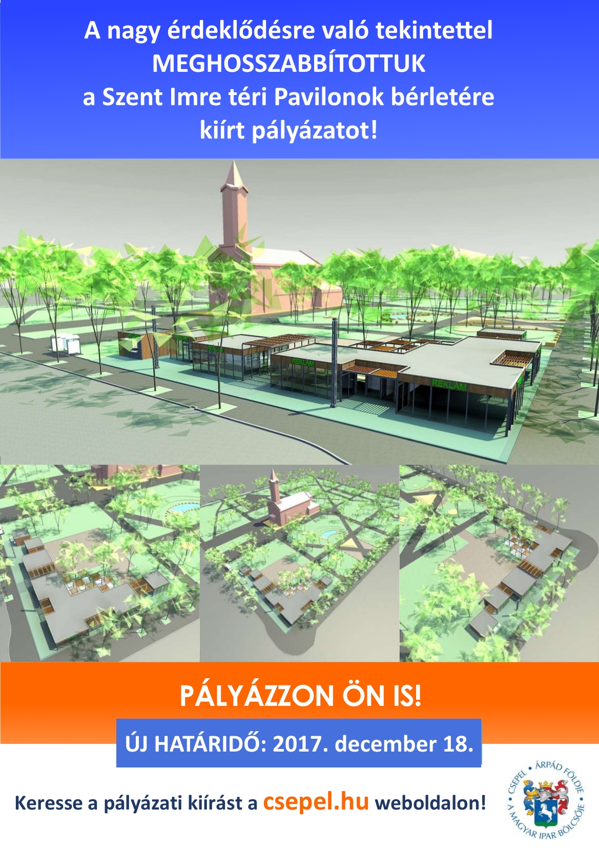 Pavilon palyazat plakat A3 Meghosszabbitas