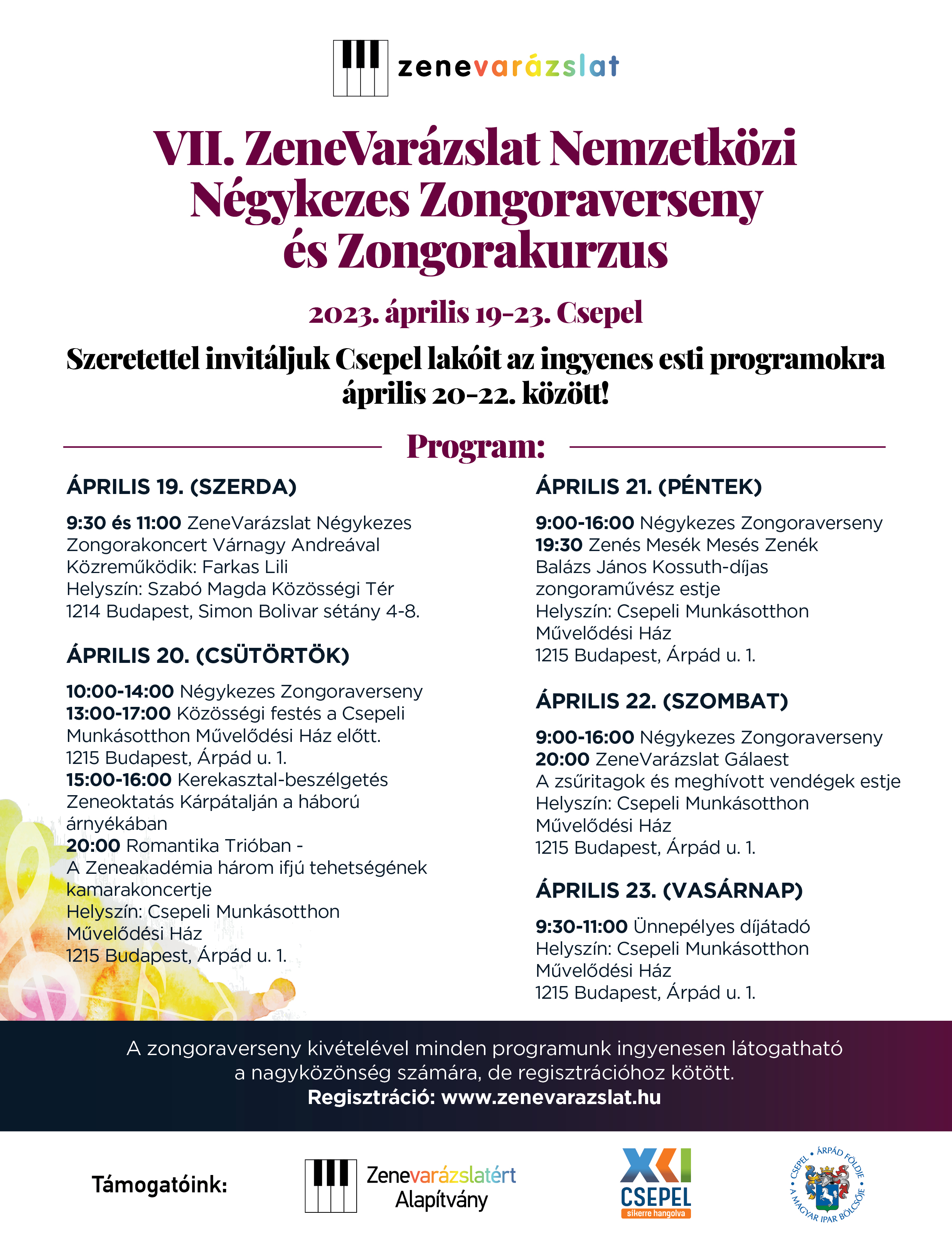 ZeneVarazslat Programok 2023