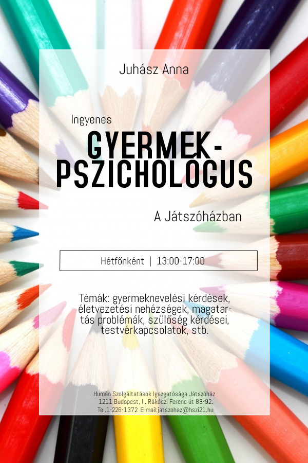 JATSZOHAZ Gyermekpszichologus plakat