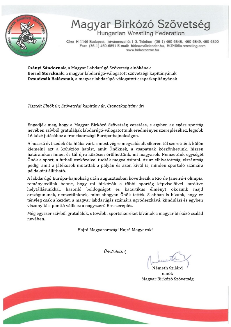 Gratulacio MLSZ reszere
