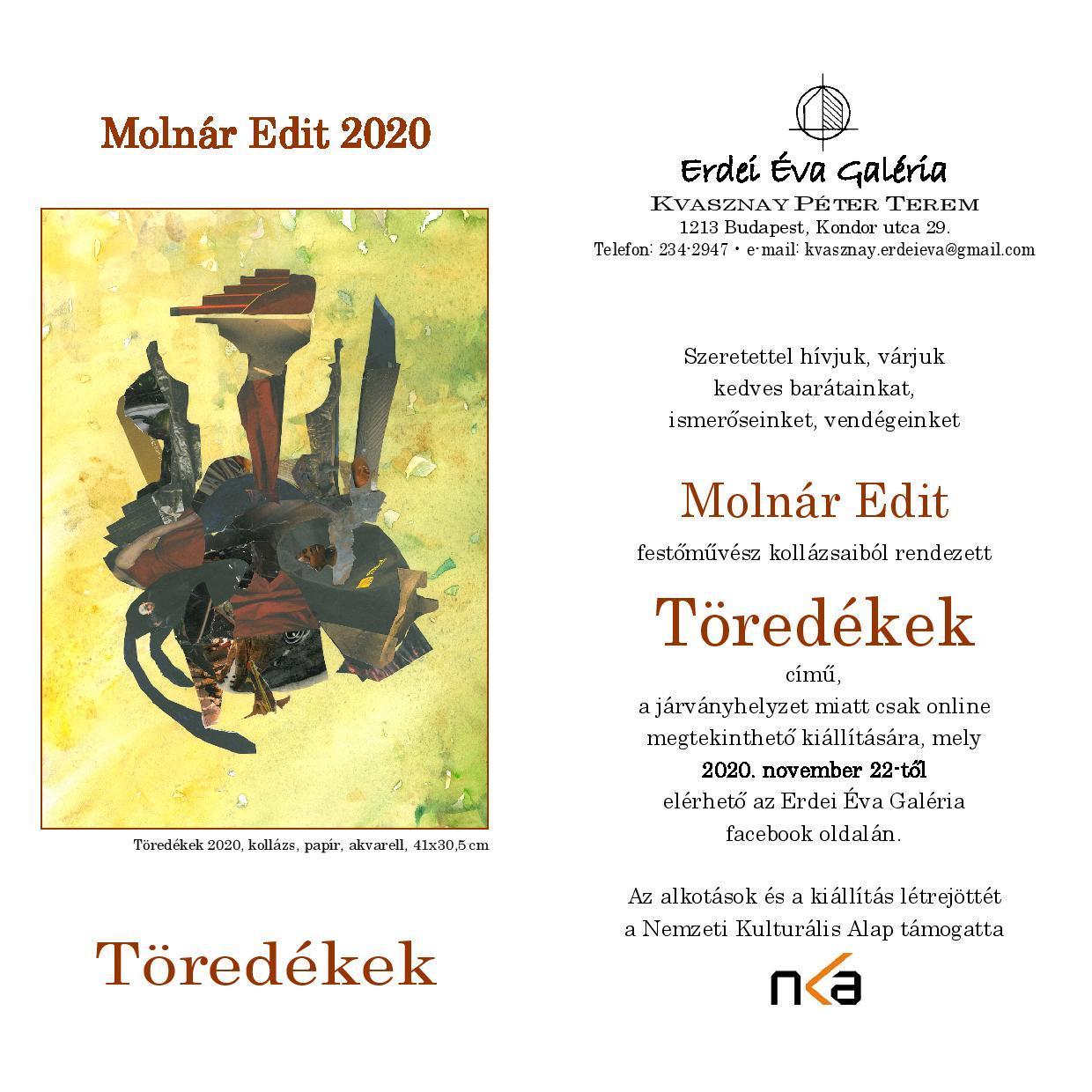 Meghivo Molnar Edit kiallitasara