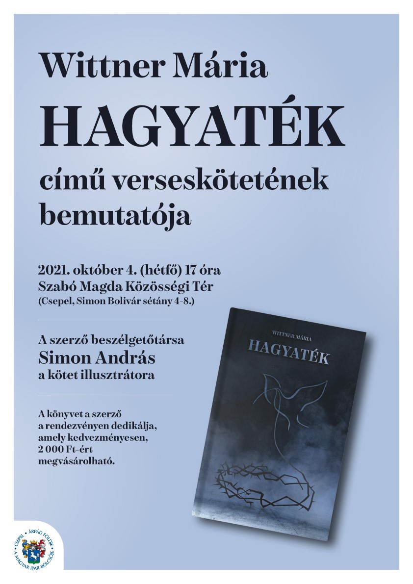 Wittner Maria Hagyatek cimu verseskotet bemutatoja